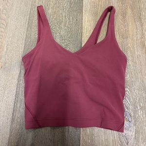 This is a size 2 maroon colored align tank top from lululemon